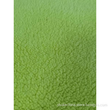 100% Polyester Sherpa Fleece solid Knitting Fabric